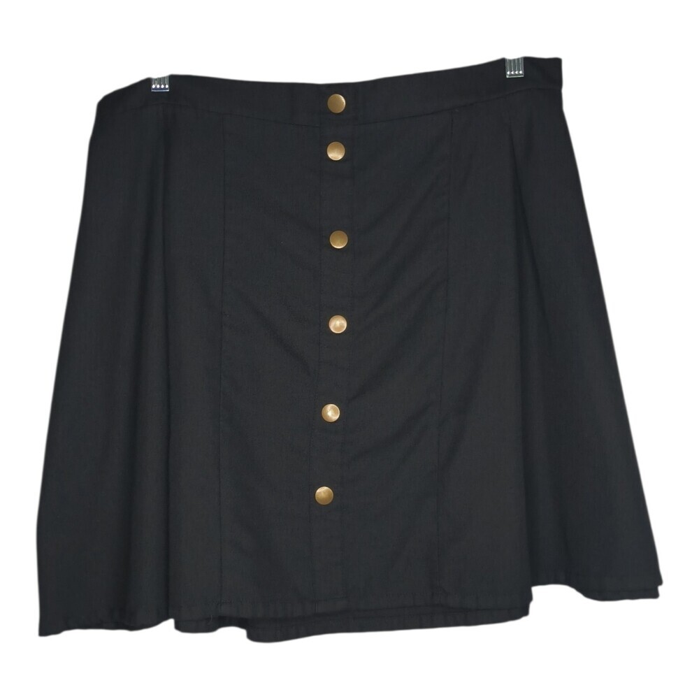 Torrid Black Mini Skirt With Gold Buttons Down Front Women's Size 1 (1x)